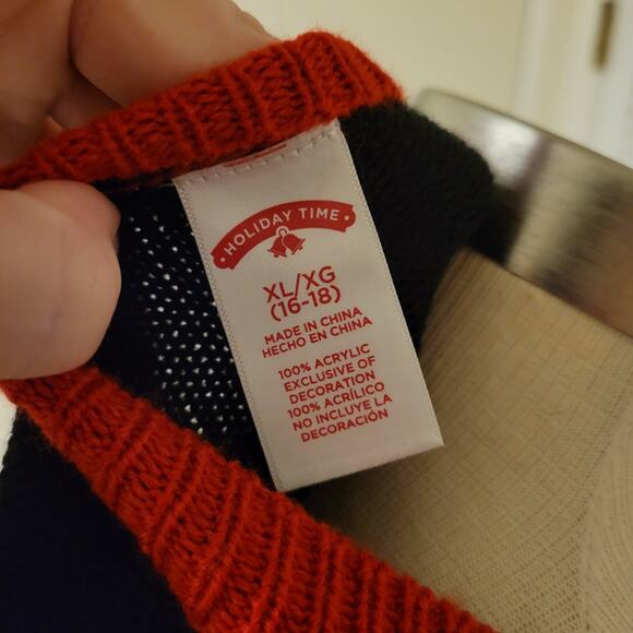 Alpaca Christmas Sweater Tassel Trim Holiday Time XL 16 18 Oversized Festive - Picture 8 of 8